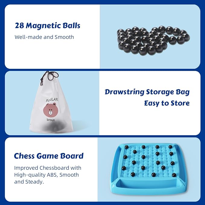 Magnet Game Board Game for Kids 8-12 Magnetic Games for Kids and Adults Family Game Night Gift for Kids Teen Adult 2-4 Players (Blue)
