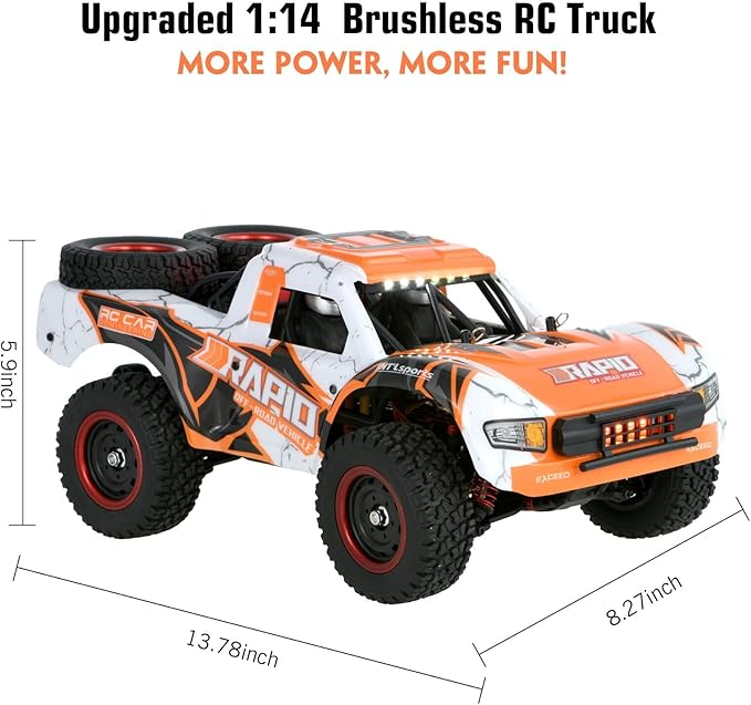 GoolRC 1:14 Scale Brushless RC Trucks 2.4G 4WD High Speed 70 KMH Fast RC Cars All Terrain Electric Off-Road Remote Control Truck with 3 Batteries Hobby RC Car Gifts for Adults
