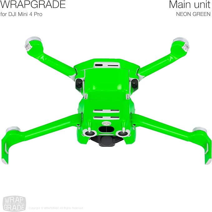 WRAPGRADE Skin Stickers Compatible with DJI Mini 4 Pro | Full Wrap (Neon Green)