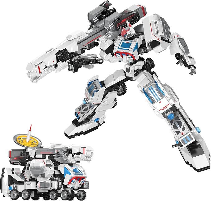 Transform Building Block Set Lunar Rover Mech Brick Movable Joints Construction Toy 646PCS Creative Collectible Action Figure Model Kit for Kids Ages 6+