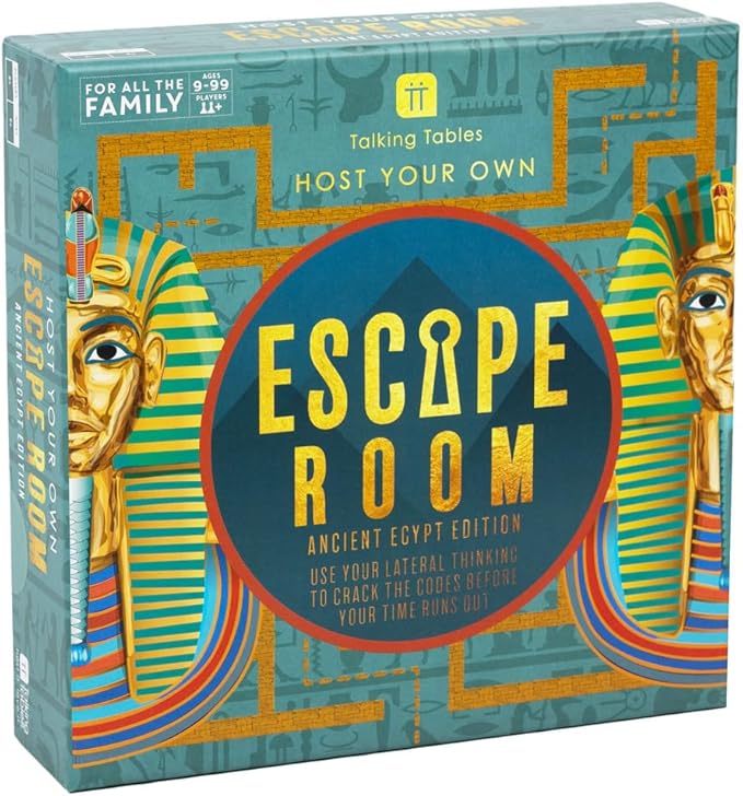 Talking Tables Egyptian Theme Escape Room Game Kids | Solve Unique Puzzles and Codes to Escape The Pharaoh's Curse | Interactive Family Games Night Age 9+ 2+ Players Birthday Party