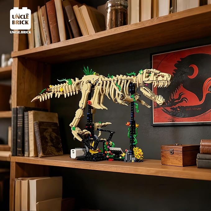 Dinosaur Fossil Building Kit T-Rex Dinosaur Fossil Kit with Power Function Legs STEM Dinosaur Building Sets for Adults and Boys 8-14 Educational Gift Display ModelHome or Office Decor