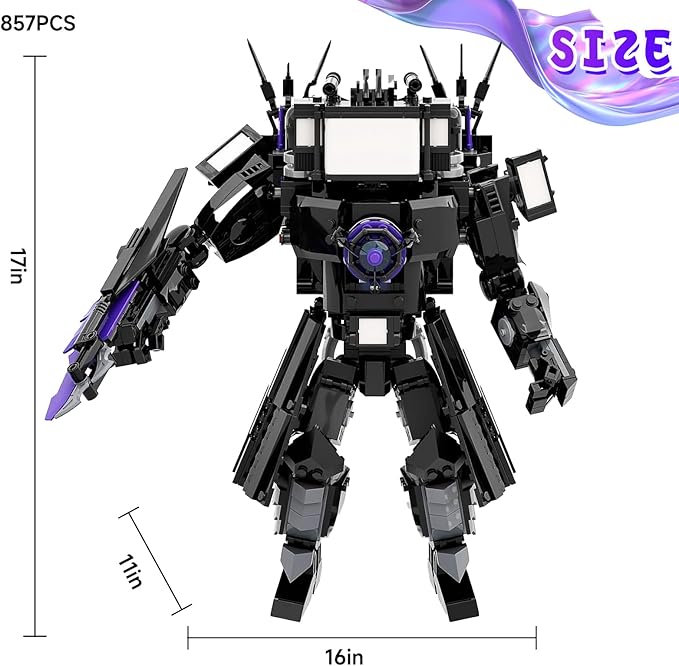 Bentex Toilet Upgraded Titan TV Man Figure Building Block Set Upgraded Cameraman Speakerman Game Model Collectible Building Bricks Birthday Gift for Adults Fans (857pcs)