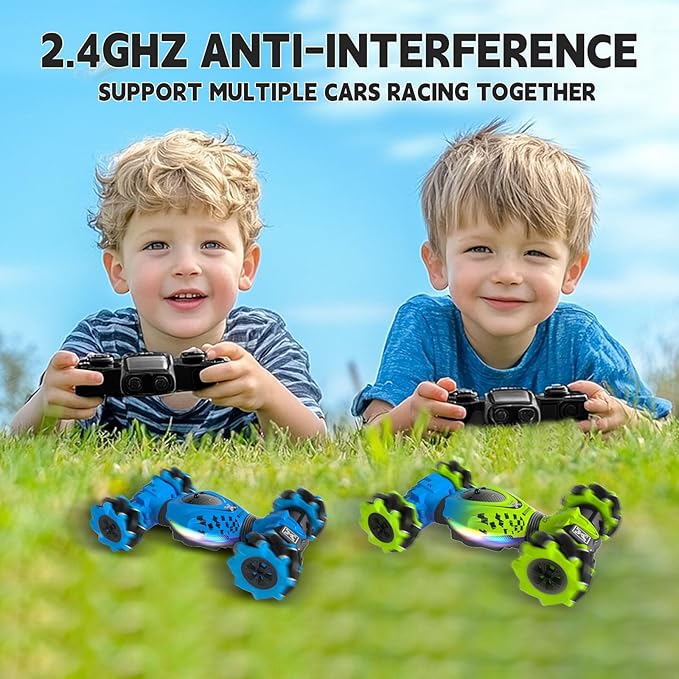 Remote Control Car - RC Drift Car for Boys Age 8-12 Gesture Sensing RC Stunt Cars 4WD Hot Wheels Cars Toy for Kids 4 5 6 7 8 9 10 Year Old Boy Birthday (Green)