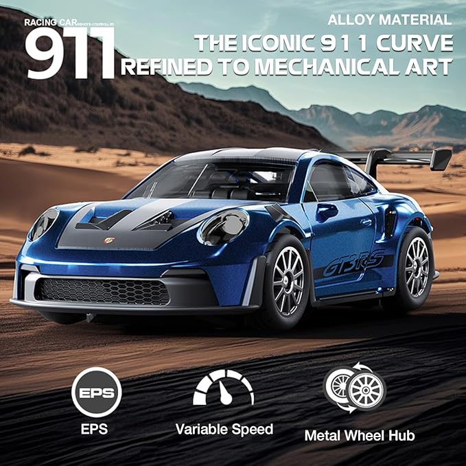 1/43 Scale RC Drift Car Mini GTR35 RC Model Car 2.4GHz 4WD RC Alloy Vehicles with Gyro &amp LED Lights for Adults Hobby Toys (Red)