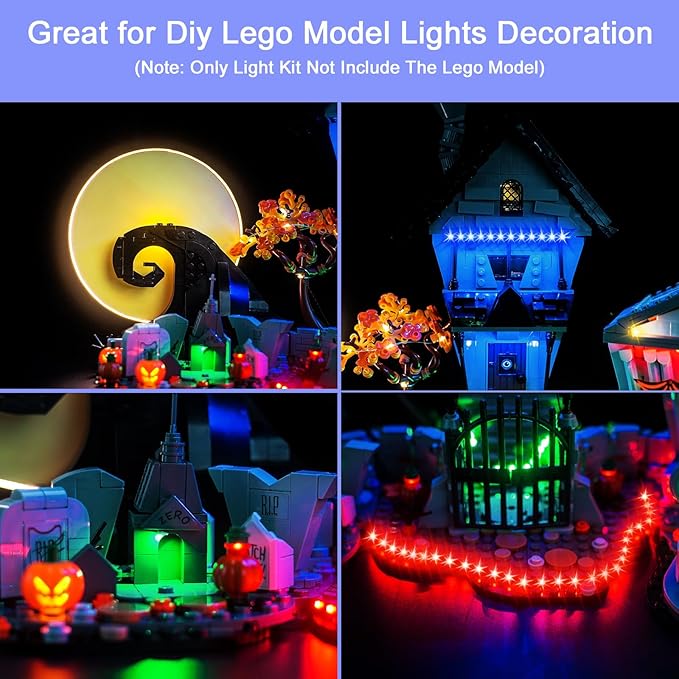 Led Light Kit Compatible with Lego Disney Tim Burton's Christmas 21351 Building Set Gift Idea for Adult Builders and Fans (Model Not Includd)