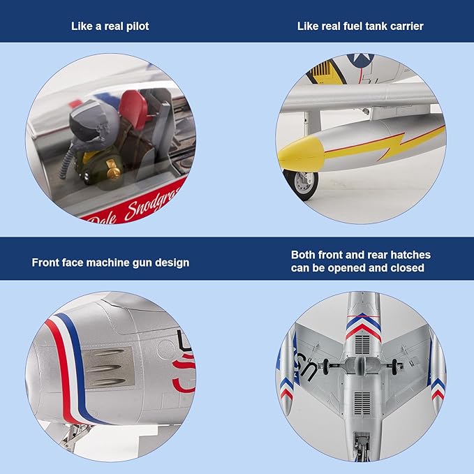 Fms Rc Planes for Adults Remote Control Airplane F-86 The Huff RC Airplane 6CH 80mm Hobby Rc Airplanes PNP (No Radio Battery Charger)