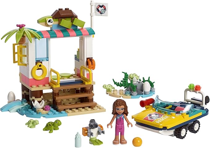 LEGO Friends Turtles Rescue Mission 41376 Rescue Building Kit with Olivia Minifigure and Toy Turtles Includes Toy Rescue Vehicle and Clinic for Pretend Play (225 Pieces)