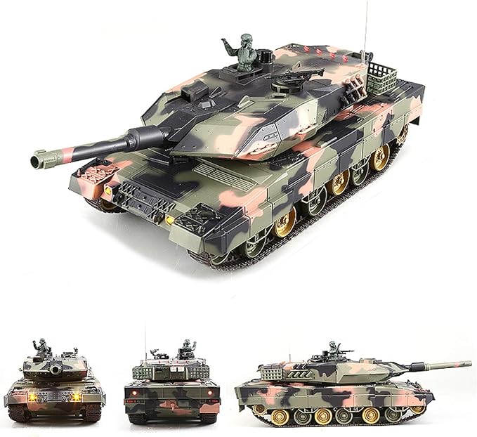 POCO DIVO Leopard IIA5 German Battle Tank RC Military Vehicle 1/24 Scale Model 2.4Ghz Remote Control Germany 2A5 Airsoft Panzer Combat Fight Infrared BB
