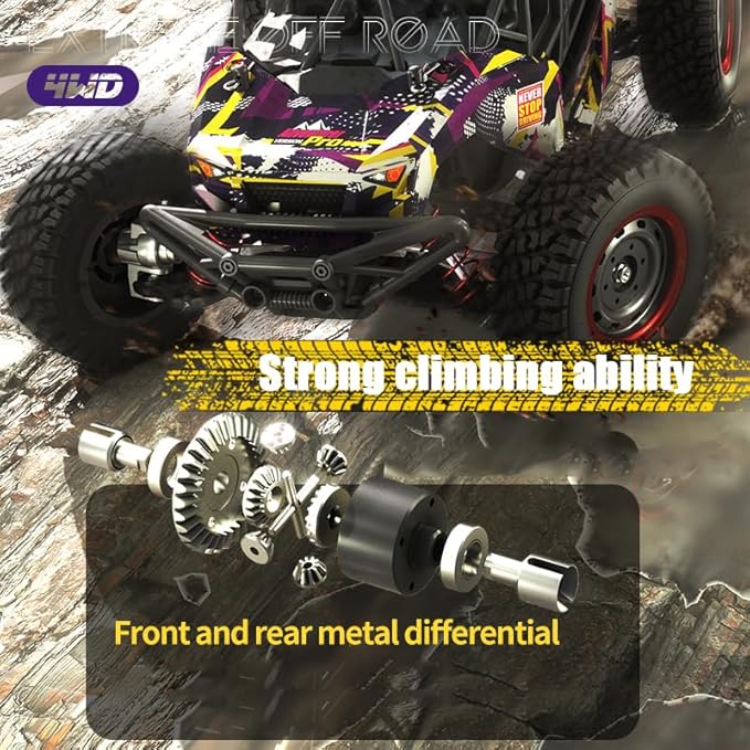 1/16 Brushless Fast RC Desert Car for Adults Top Speed 37mph Electric Off-Road RC Monster Trucks 4X4 Remote Control High Speed RC Car for Sand Land Hobby Toy Gifts SCY-16106PRO (Blue)