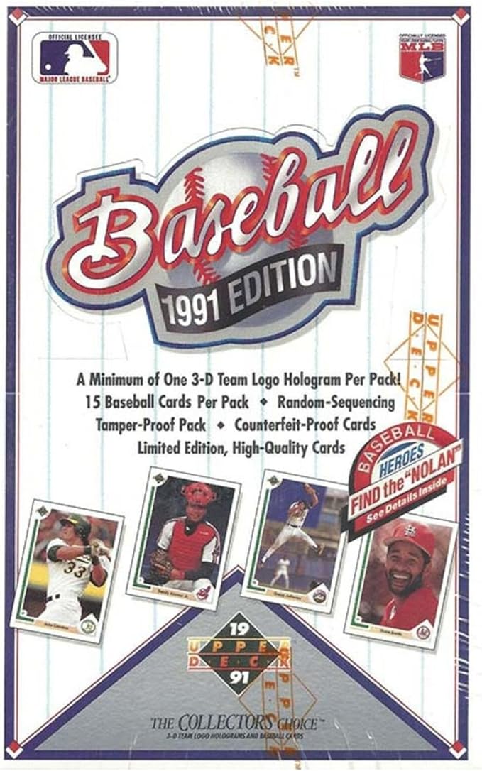 1991 Upper Deck Baseball High Series Card Box: Possible Aaron Autograph Chipper Jones Mike Mussina Rookie Cards