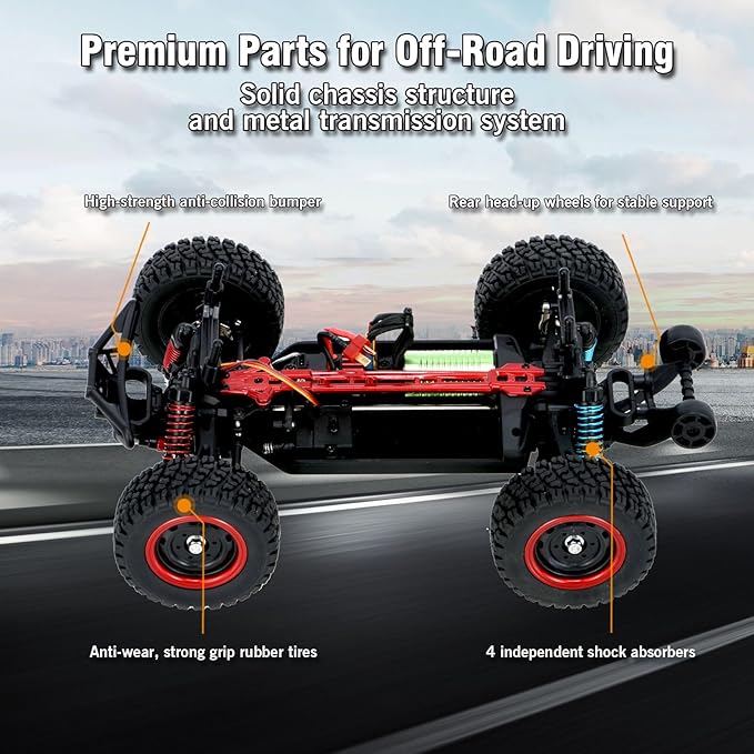 GoolRC 1:14 Scale Brushless RC Trucks 2.4G 4WD High Speed 70 KMH Fast RC Cars All Terrain Electric Off-Road Remote Control Truck with 3 Batteries Hobby RC Car Gifts for Adults