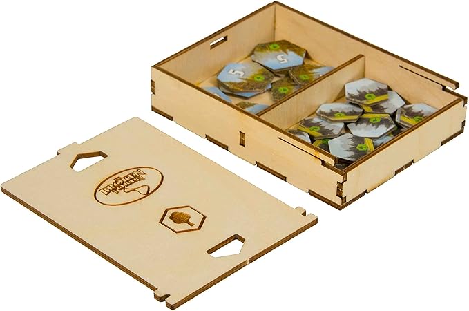 The Broken Token Game Organizer Compatible with Terraforming Mars: Ares Expedition - Wooden Game Organizing Box with Multiple Trays