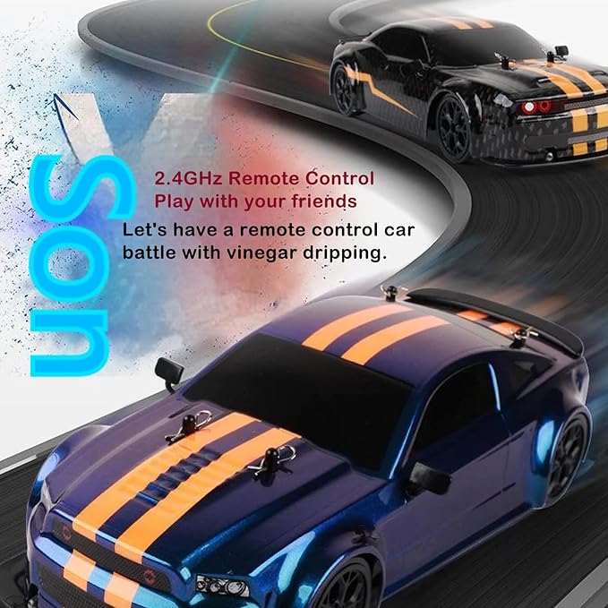 RC Drift Car 4 WD High Speed 30 KM/H Remote Control Car1:14 Scale Drifting Tires Racing Sport Toy 2.4GHz RC Racing Car with Cool Lighting for Adults Teen