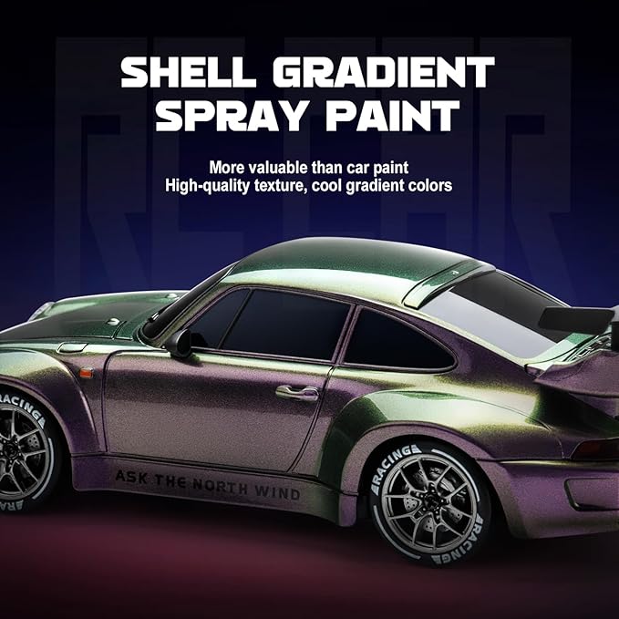 RC Drift Car 1:24 Scale Remote Control Vehicle with LED Lights 2.4GHz 20KM/H 4WD High Speed RC Cars Drifting Tires＆Two Batteries. (Gradient-Purple)