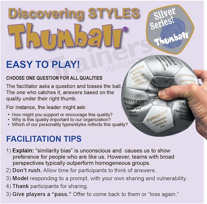 Trainers Warehouse 6 Thumball Collection 32 Prompts for Conversation Team Building Relationship and Training