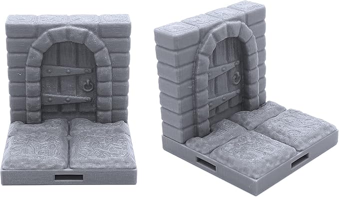 EnderToys Locking Dungeon Tiles - Masonry and Stone Wargame Terrain for Tabletop 28mm Miniatures 3D Printed Scenery