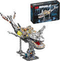 1388-PCS Mechanical Whale Building Blocks Set with LED Light Movable Linkage Gears Display Stand - Ocean Building Blocks for Adults Teens Kids Age 12+