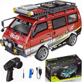 Delica RC Car1/24 Scale Station Wagon 2.4Ghz Remote Control Truck 2WD/4WD RC CrawlerEquipped with Cool LED LightsOff Road Vehicle Model Suitable For Adults (2WD-Red)