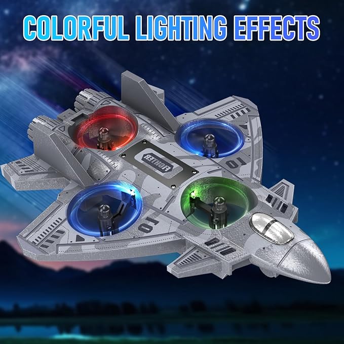 RC Plane Remote Control Airplane Drone for Kids Ages 8+ RC Planes Foam Airplanes for Adults Kids Fighter Jet Toy with Lights 360°Flip and 3 Speed Modes Airplane Toys Gifts for Teenage Boys