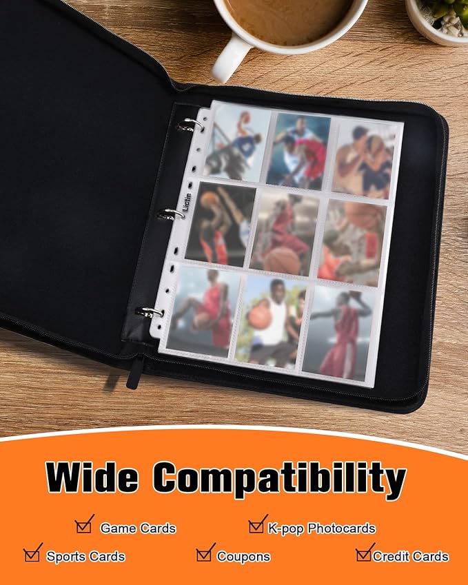 Basketball Card Binder2025-2026 Sports Trading Card with Sleeves Holder Album810 Pockets Basketball Card Holder Sheets Display Storage Protectors for Collectors Boys and Girls Gift