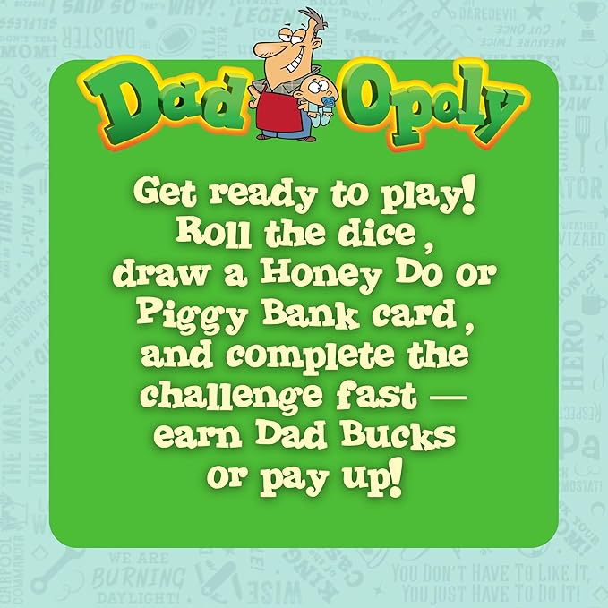 DadOpoly – The Hilarious Family Board Game for Dads and Kids Family Night Laughs and Dad Humor Fun