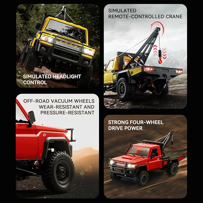 MN-82T RC Truck 1/12 RC Rock Crawler 4x4 Remote Control Pickup Off Road 2.4GHz All Terrain Proportional Throttle Steering RTR Hobby for Adult