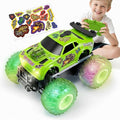 Remote Control Car for Toddler Monster Truck for Boy Age 4-7 with Dinosaur DIY Sticker Headlight Colorful Light Spin and Mist Birthday Gift Toy for Boy Age 3-5 5-7
