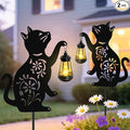 Solar Cat Hanging Lantern Outdoor 2 Pack Black Cat Solar Lights Cat Lover Gifts for Women Mom Grandma BirthdayMother's DayWaterproof Garden Ornaments Decor Outside BackyardPatioPathway