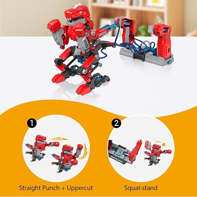 STEM Robot Building Kit Fighting Robots Toy Set for Kids Hydraulic Boxing Bots Build 2 Hydraulic-Powered Battle Robots Easter Christmas Birthday Gifts for 8-12 Year Boys Girls