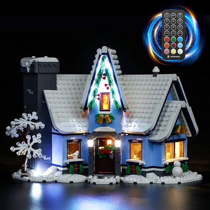 YEABRICKS LED Light for Lego- 10293 Creator Expert Santa’s Visit Building Blocks Model: Remote-Control Version (Lego Set NOT Included)