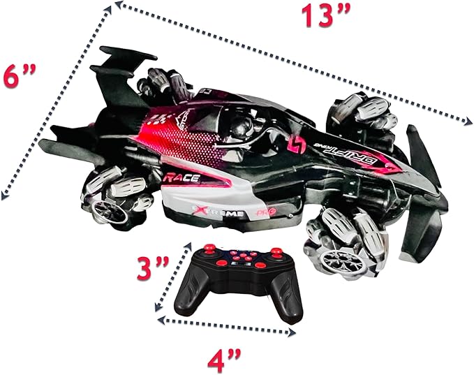 Formula Drift Car with Smoke LED Lights 360° Rotation and Sound with Ultimate Drifting Experience 14x7 (Red)