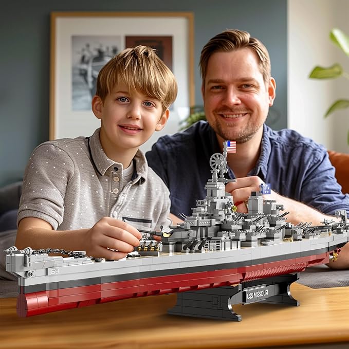 JMBricklayer Toy Battleship Building Set 60011 Classic Creative Military Missouri Battleship Model Collectible Display Warship Toys for Adults Christmas Birthday Gifts for 14+BoysTeens (2228 Pcs)
