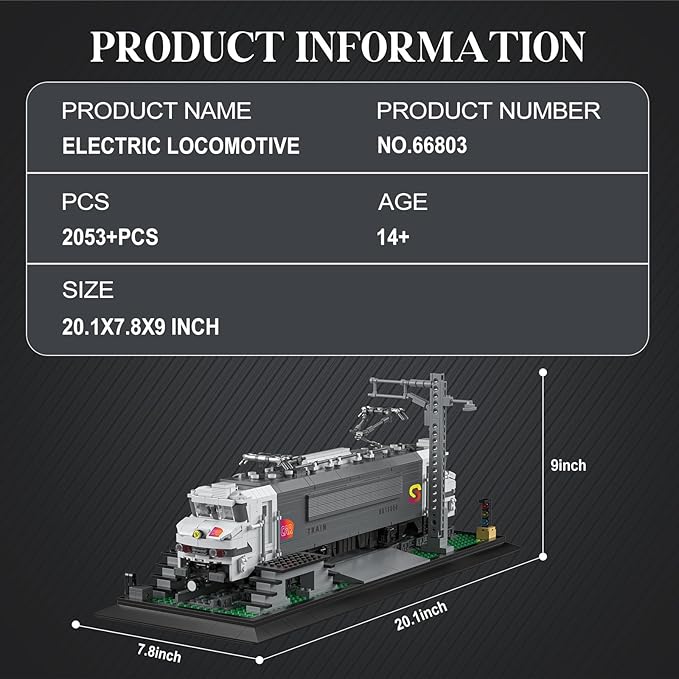 Reobrix BB15000 Train Building Block Set 66803 Collectible Electric Locomotive Display Creative Model for Train Fans Gift for Adults 14+(2053PCS)