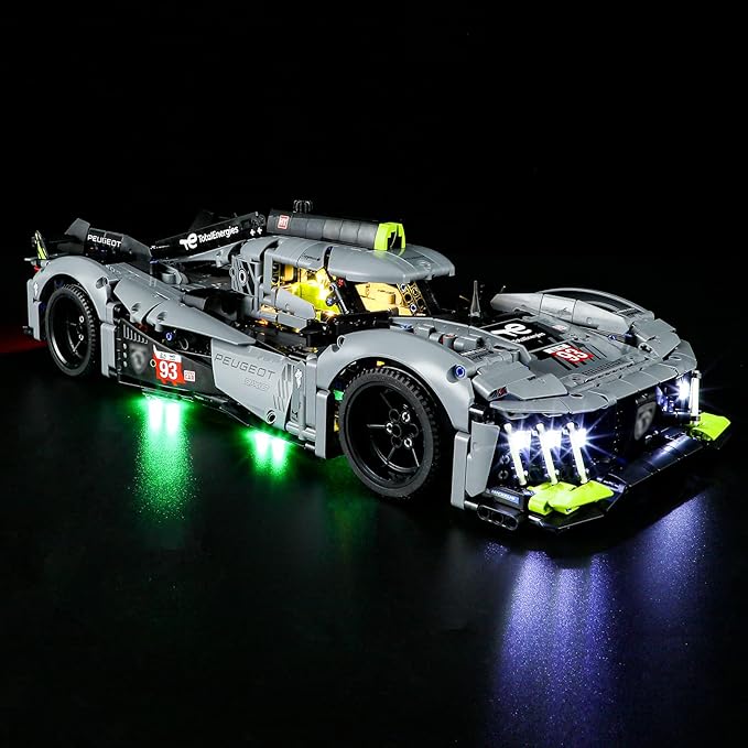 YEABRICKS LED Light for Lego-42156 Technic Peugeot 9X8 24H Le Mans Hybrid Hypercar Building Blocks Model (Lego Set NOT Included)