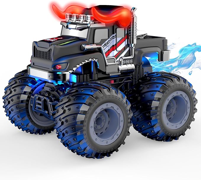 Remote Control Car 2.4GHz Monster Trucks Toys with Light Spray Birthday Gift for Kids 3 4 5 6 7 8 All Terrain RC Cars Toddler Toys for Boys Girls 3+ Year Old (Bull)