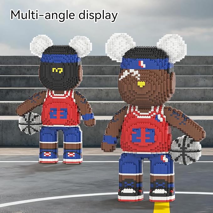 DAHONPA Basketball Bear Micro Building Blocks Set (5150 Pieces) Bear Bricks Set Creative Home &amp Office Decor Gift for Adults and Kids