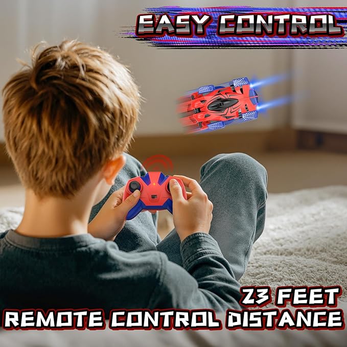Wall Climbing Remote Control Car 360° Rotating RC Stunt Car with Headlight Rechargeable RC Cars Toys for 3 4 5 6 7 8-12 Year Old Boys Girls Kids