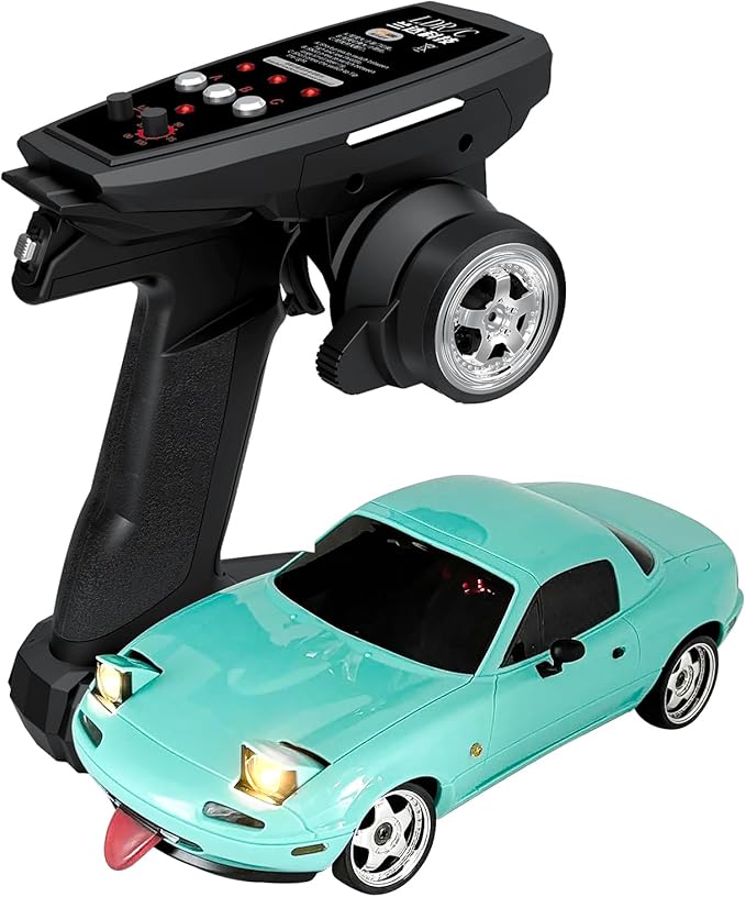 1/18 RC Drift Car LD1804 Mini Mazda MX-5 Remote Control High Speed Drifting Car RTF 2.4GHz RWD Miata RC Vehicles with Gyro LED Lights for Toy Gifts
