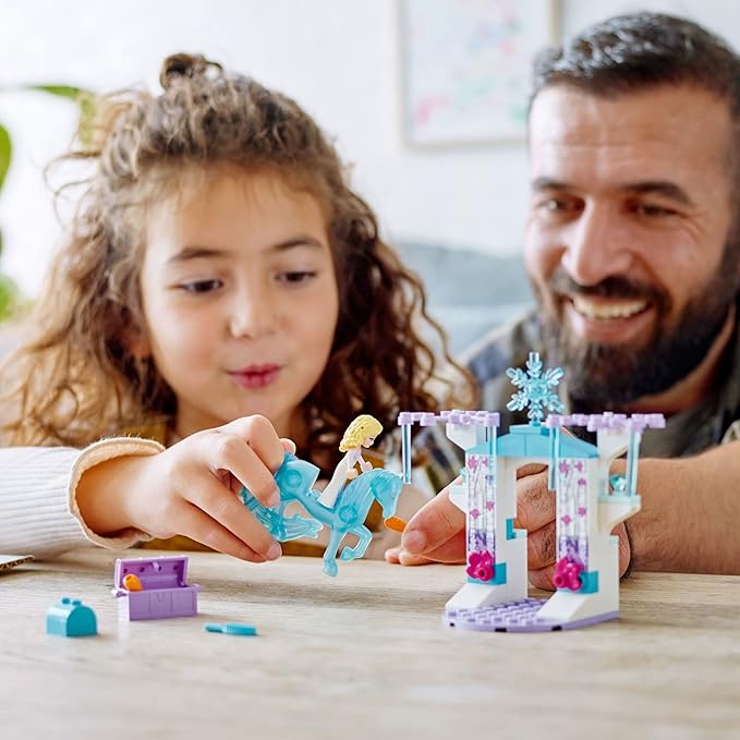 LEGO Disney Princess Elsa and The Nokk’s Ice Stable Building Toy 43209 Disney Frozen Toy with Buildable Toy Horse Figure and Mini Doll Starter Bricks for Kids Age 4+ Great Gift for Girls and Boys
