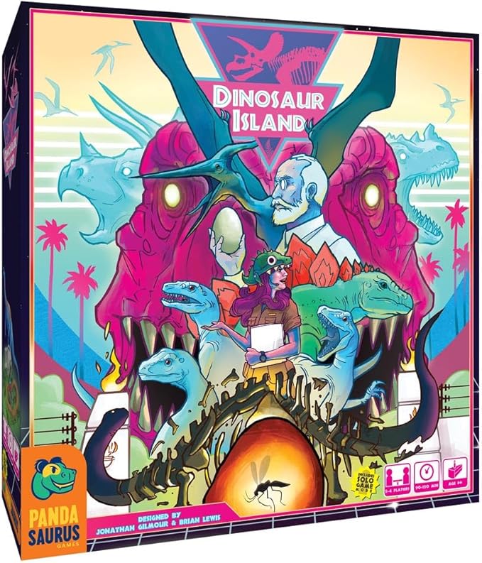 Dinosaur Island Board Game - Create Your Own Dino Park! Worker Placement Strategy Game Fun Family Game for Kids and Adult Ages 8+ 1-4 Players 60-120 Minute Playtime Made by Pandasaurus Games