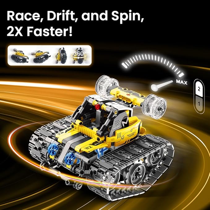 Sillbird Robot Building Kit with Remote Control Gifts for Kids Boys Ages 8-13 Coding STEM Robotic Technic Racer Car Toys for Birthday Build 6in1 Model with 631 Pieces