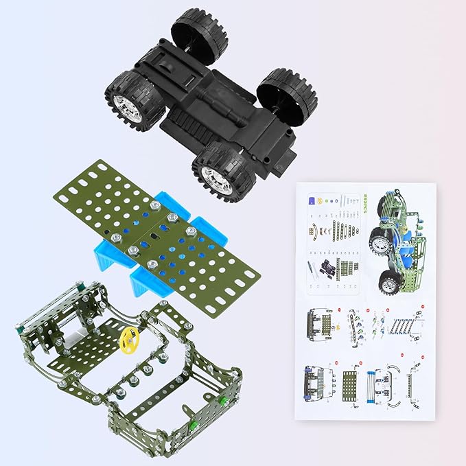 Stem Toys for Boys Age 8-12 - Off-Road Metal Model Car Kits 283pcs Stem Building Toys Kits Army Toy for 8-10STEM Projects for Kids 10-12 12-14 Engineering for Ages 14 and Up Adults