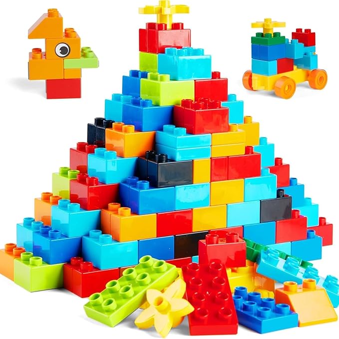 240 Piece Large Building Blocks for Toddlers 3 and up Classic Building Bricks Set for Kids of All Ages Compatible with Duplos and Most Brands