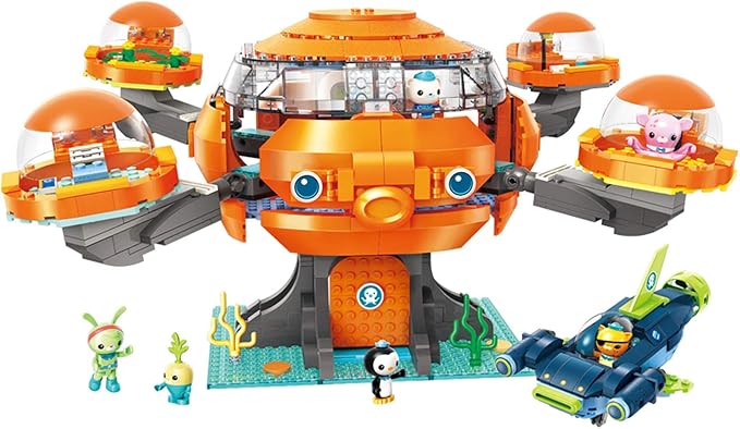 for Age 8+ Building Block Ocean Adventure Octonauts Octopod Playset Cup-Q Hammerhead Shark Vehicle Octo-Pod&amp Barnacles kwazii Peso Tweak Inkling Vegimals 921pcs Set-No Package Box