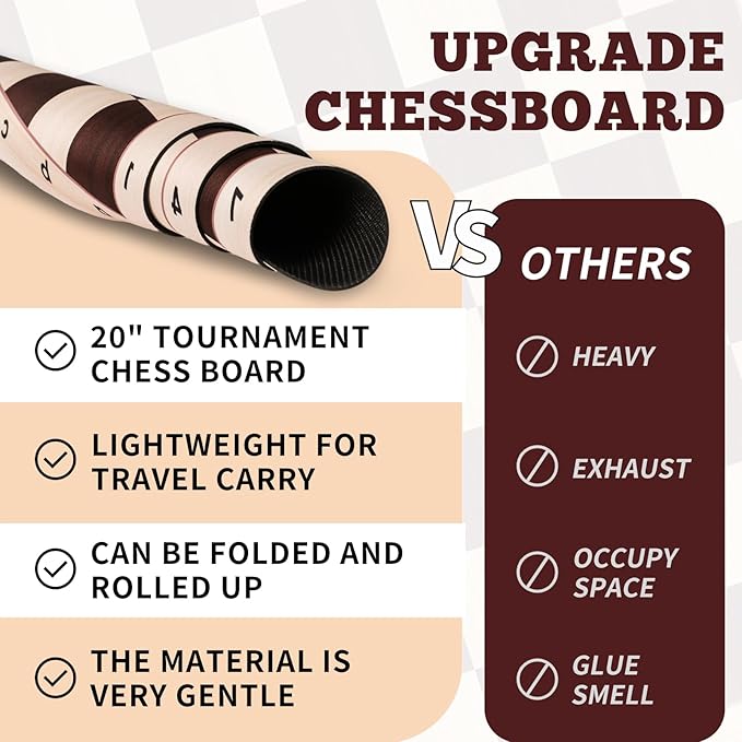 Chess Board Only 20 &amp 0.042 Super Thiness Mousepad Material Non-Slip Roll up Way Storage