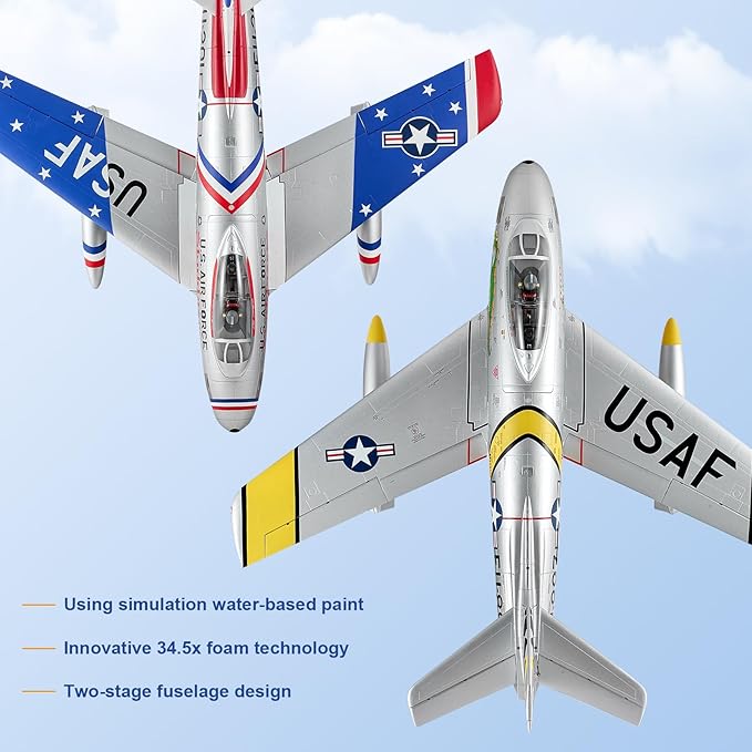 Fms Rc Planes for Adults Remote Control Airplane F-86 The Huff RC Airplane 6CH 80mm Hobby Rc Airplanes PNP (No Radio Battery Charger)