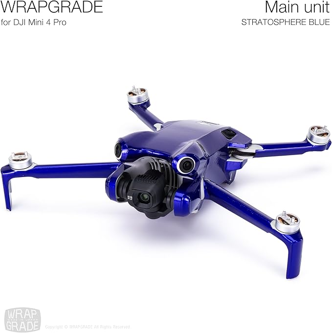WRAPGRADE Skin Stickers Compatible with DJI Mini 4 Pro | Full Wrap (Stratospher Blue)