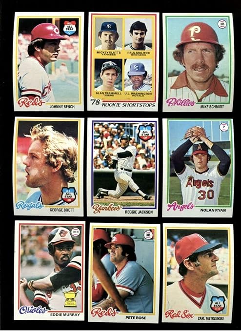 1978 Topps MLB Baseball Complete Set of 726 Cards. Condition Varies From Excellent to Near Mint. Includes Rookie Cards of Eddie Murray Paul Molitor Alan Trammell and Great Players Nolan Ryan Mike S