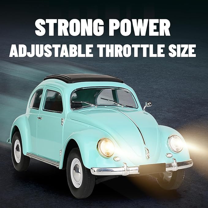 Remote Control Car 1:16 Scale Classic Model Toys Car for Kids 4CH Full Scale Toy Rear Wheel Drive LED High Beam 1950 Model Toys Birthday for Boys Girls
